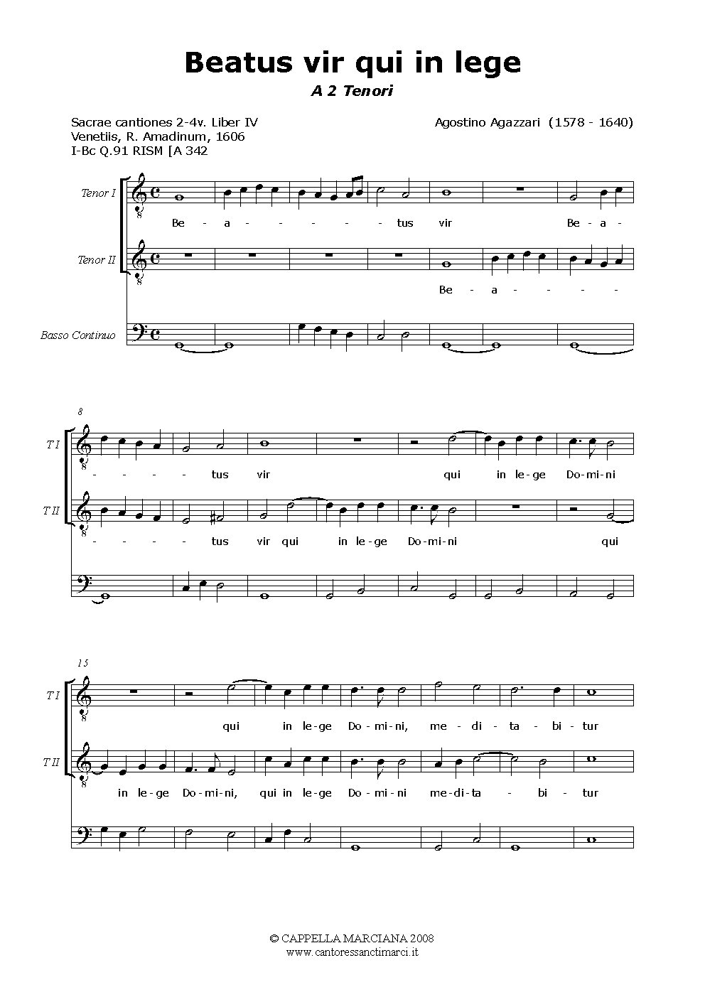 Beatus vir qui in lege - Choir Script PDF Thumbnail