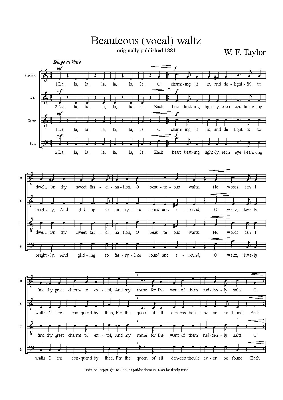 Beauteous (Vocal) Waltz