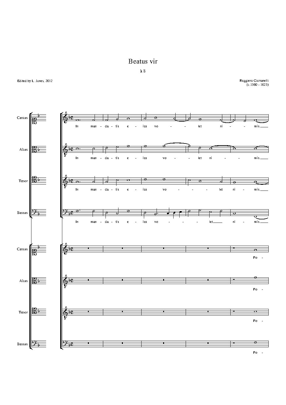Beatus vir a 8 - Choir Script PDF Thumbnail