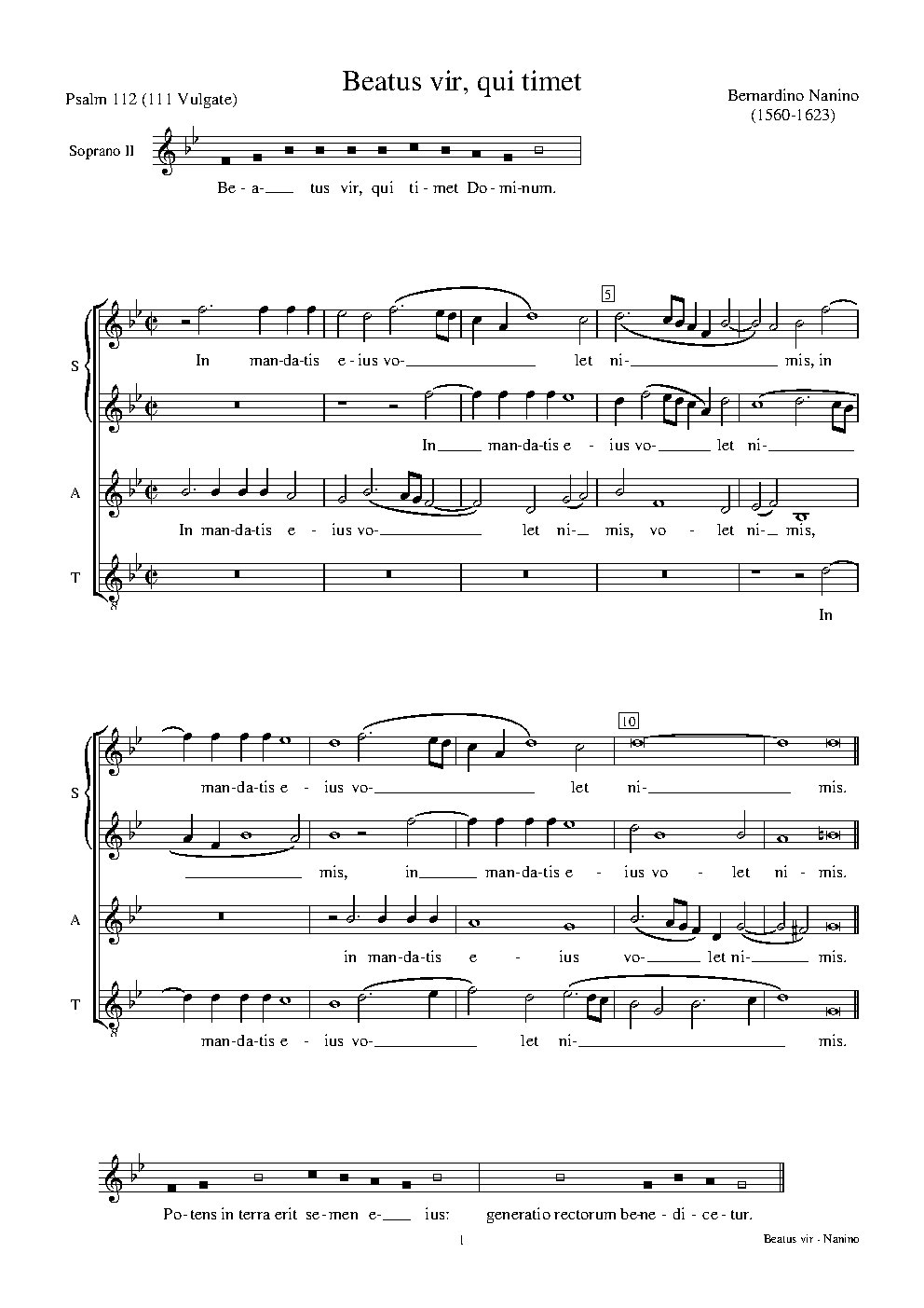 Beatus vir qui timet - Choir Script PDF Thumbnail