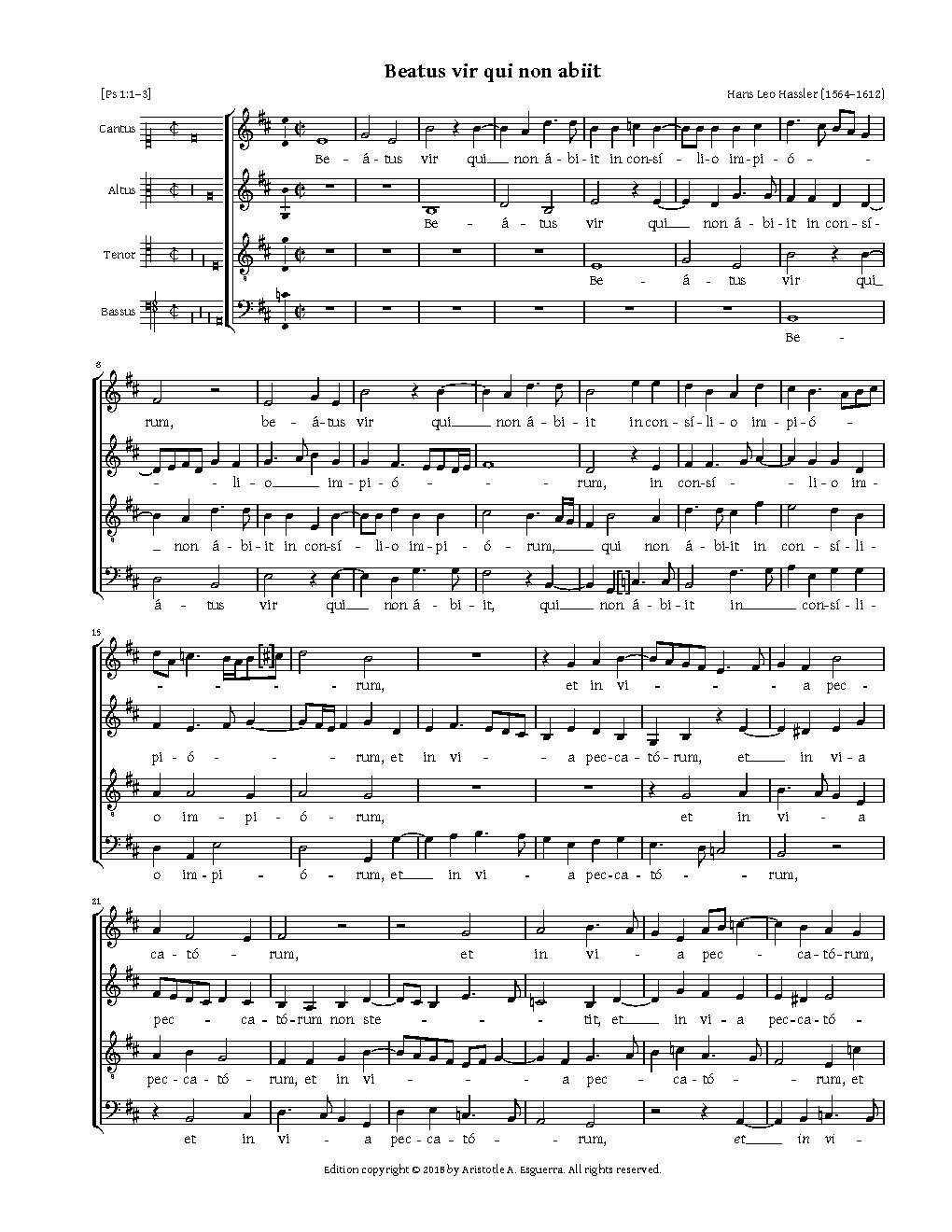 Beatus vir qui non abiit - Choir Script PDF Thumbnail
