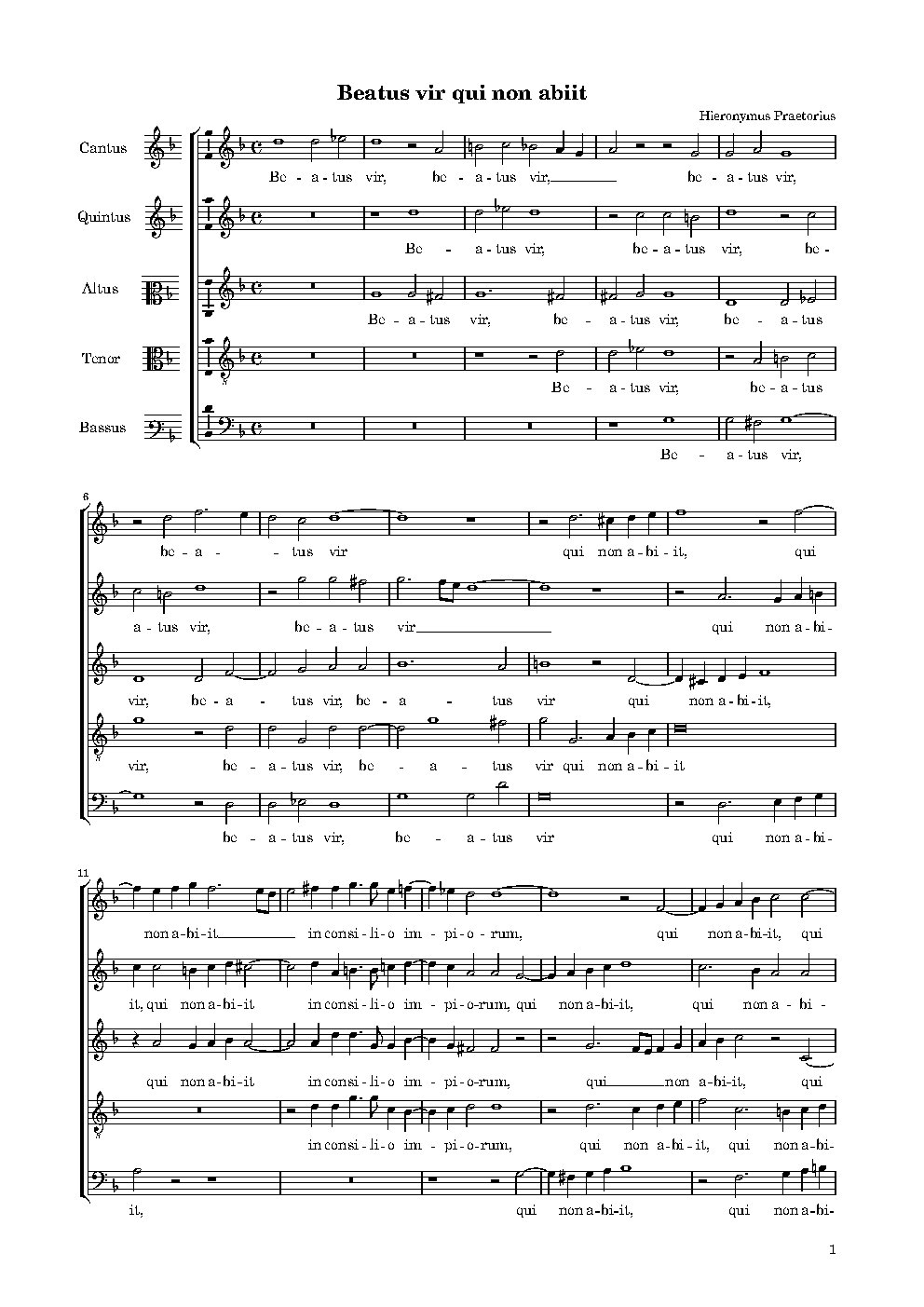 Beatus vir qui non abiit - Choir Script PDF Thumbnail