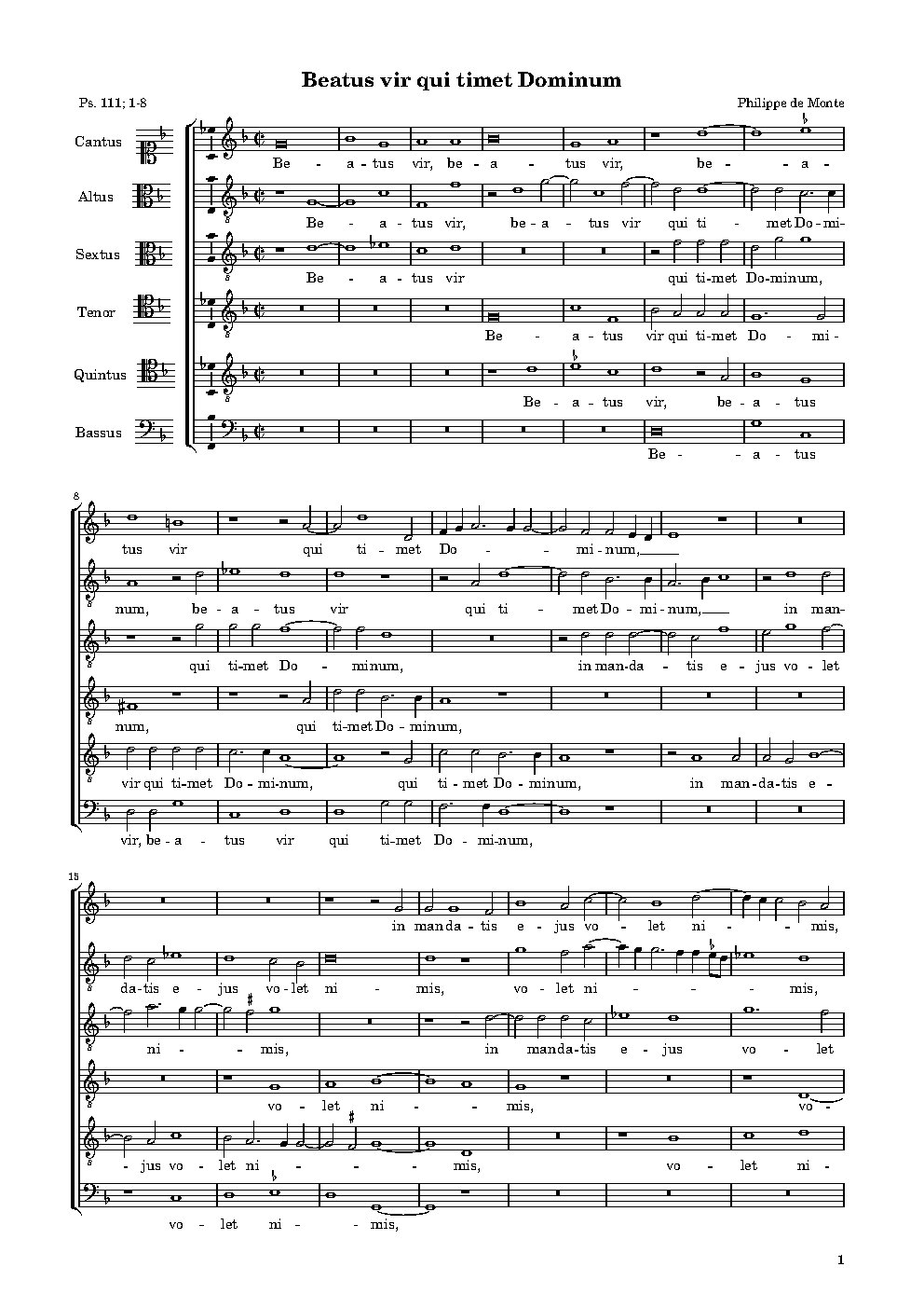 Beatus vir qui timet Dominum - Choir Script PDF Thumbnail