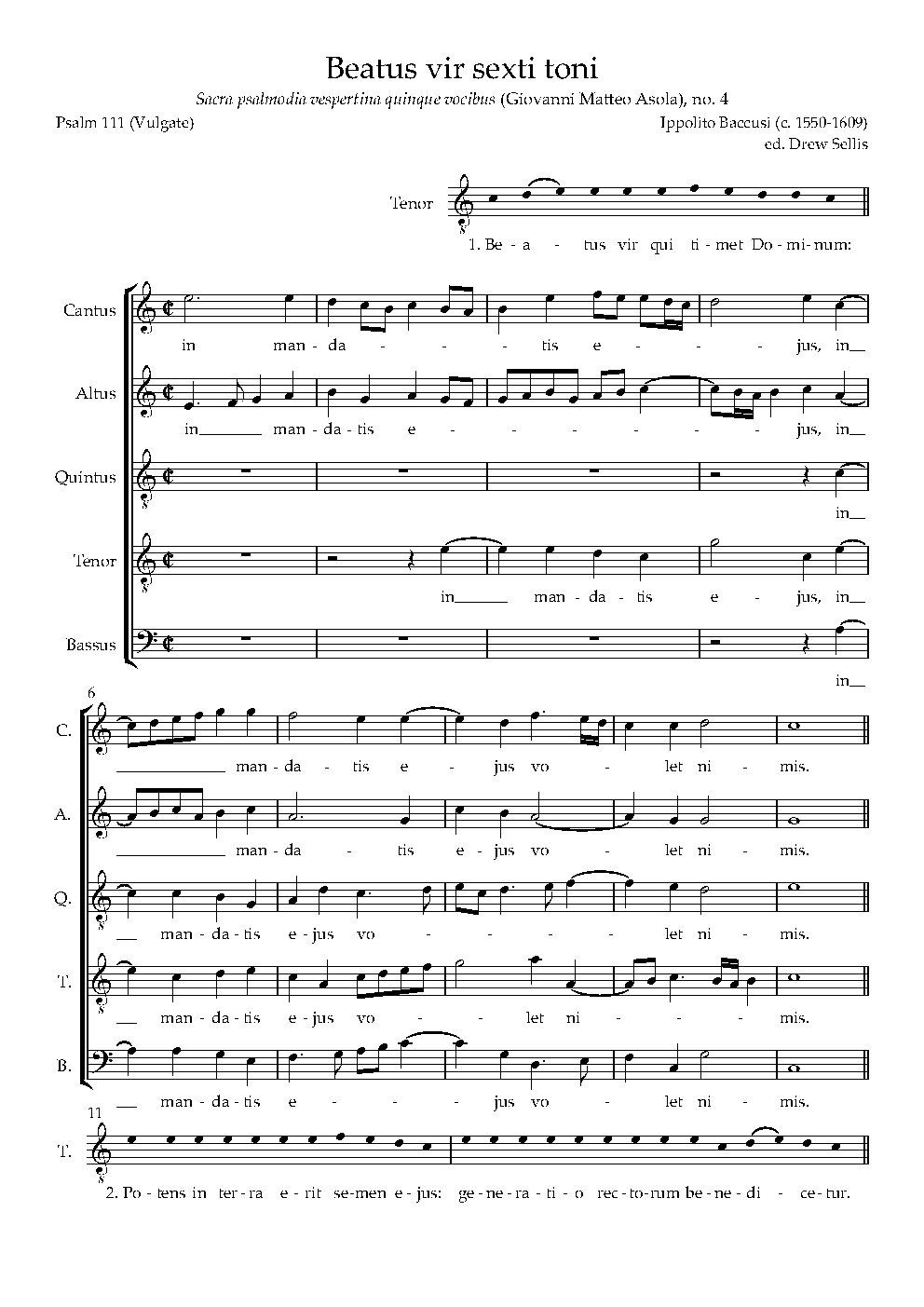 Beatus vir sexti toni - Choir Script PDF Thumbnail