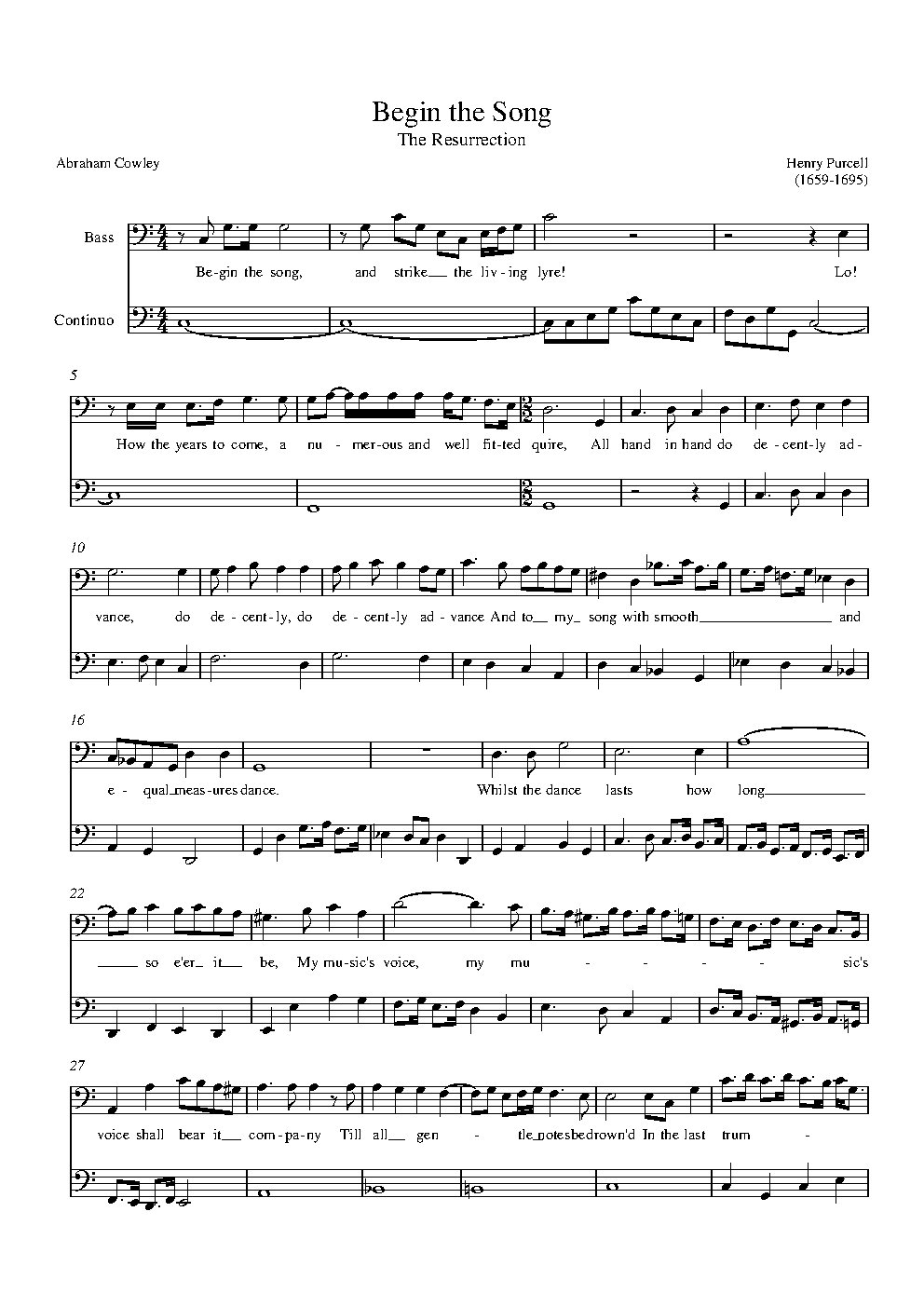 Begin the Song (The Resurrection)