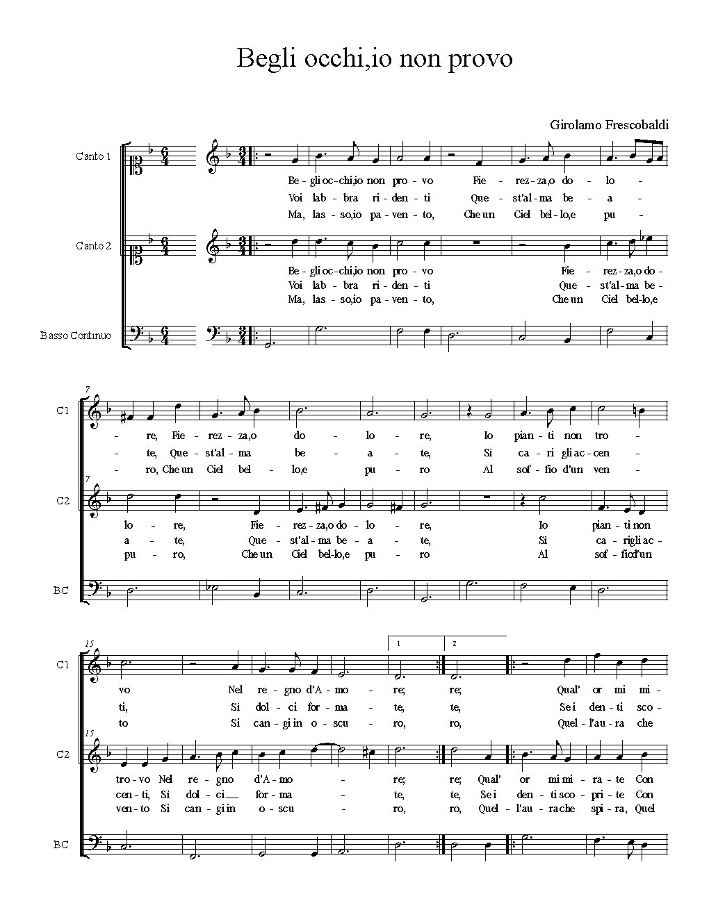 Begli occhi,io non provo - Choir Script PDF Thumbnail