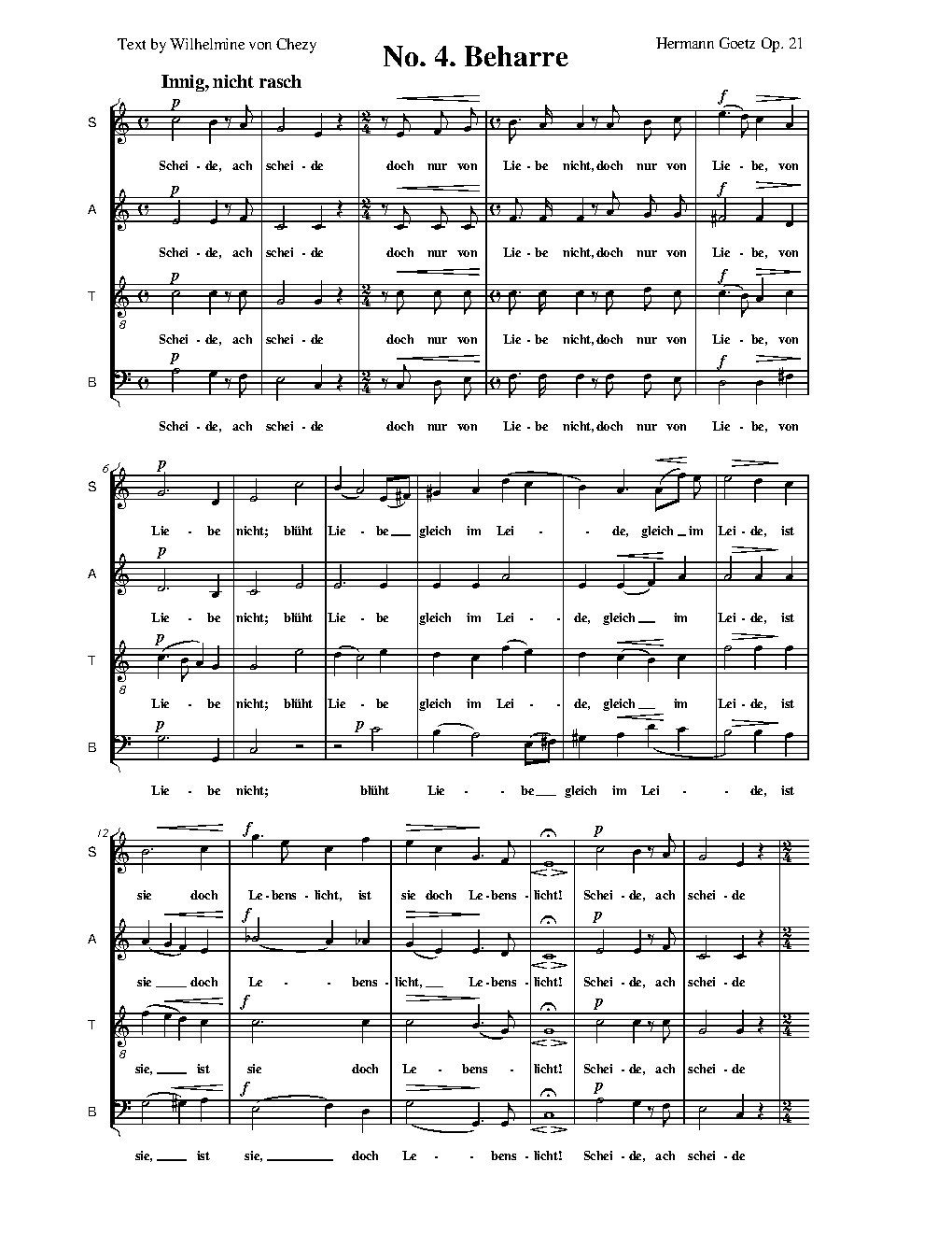 Beharre, Op. 21, No. 4 - Choir Script PDF Thumbnail