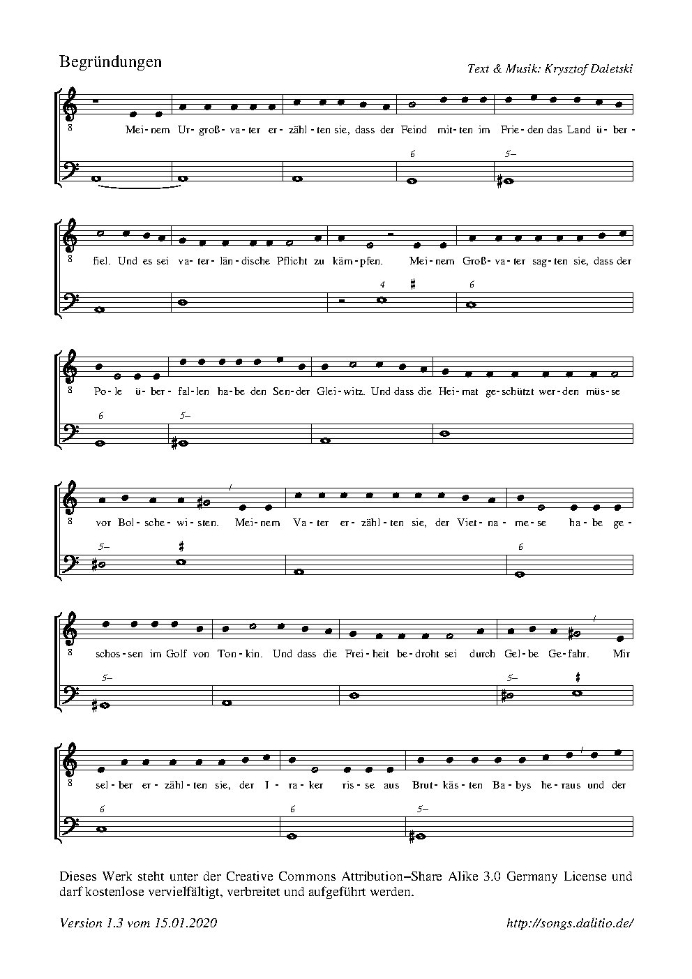 Begründungen - Choir Script PDF Thumbnail