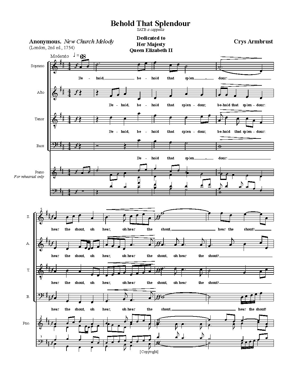 Behold That Splendour (from Three Choral Nativity Carols)