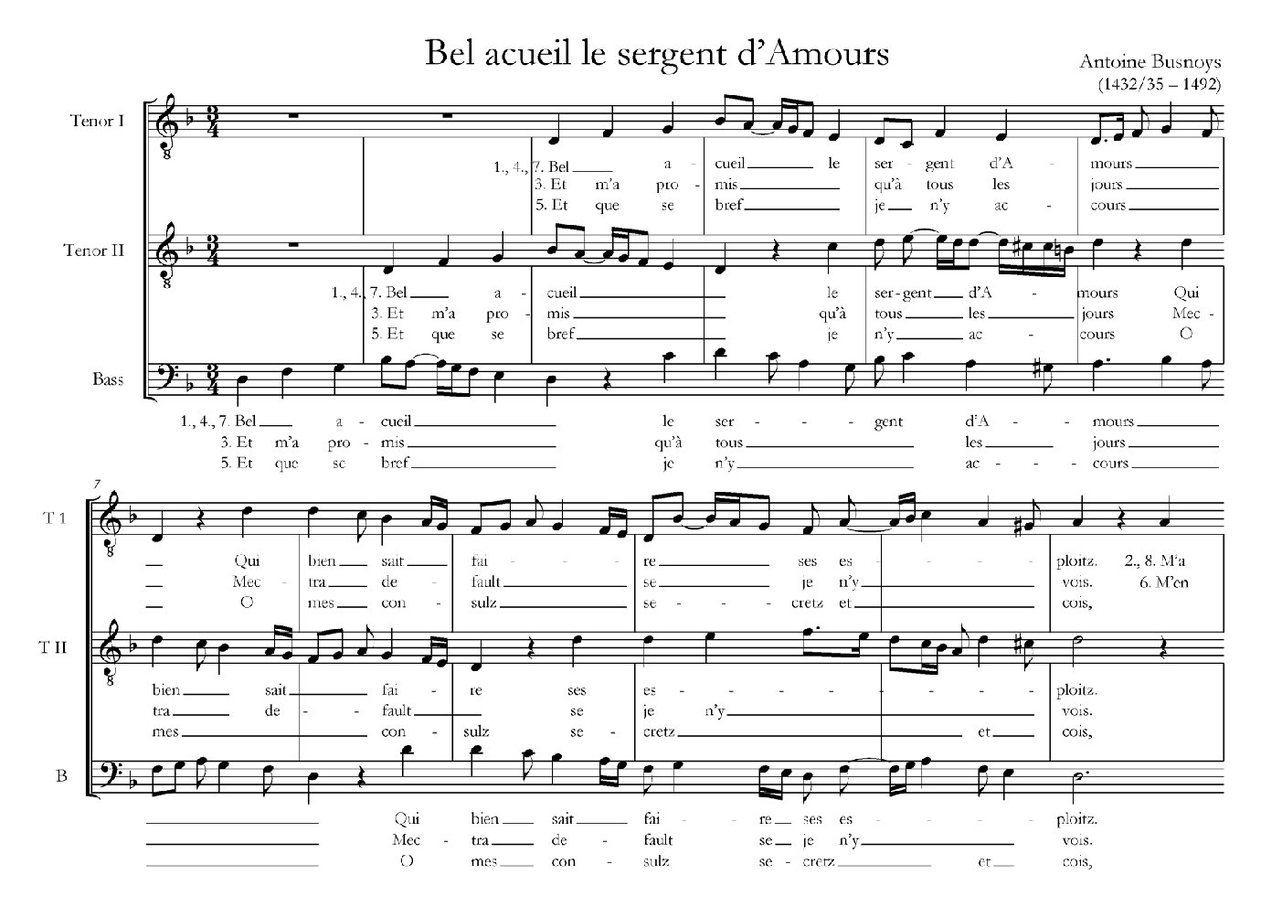 Bel acueil le sergent d'Amours