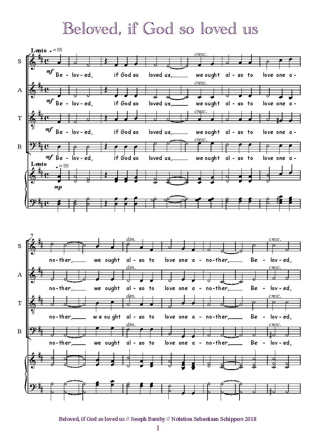 Beloved, if God so loved us - Choir Script PDF Thumbnail