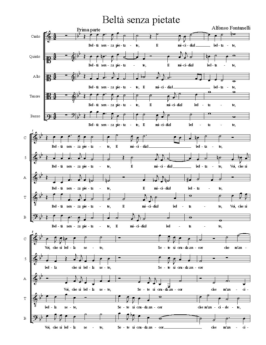 Beltà senza pietate - Choir Script PDF Thumbnail