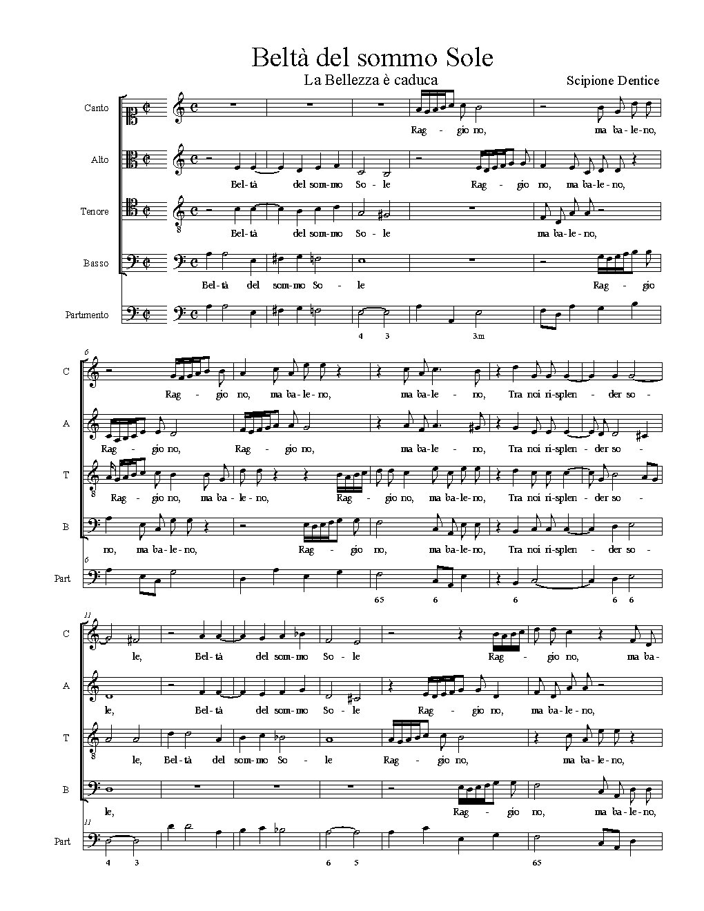 Beltà del sommo Sole - Choir Script PDF Thumbnail
