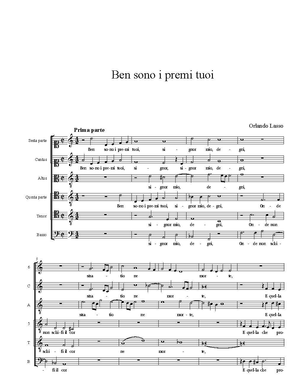 Ben sono i premi tuoi - Choir Script PDF Thumbnail