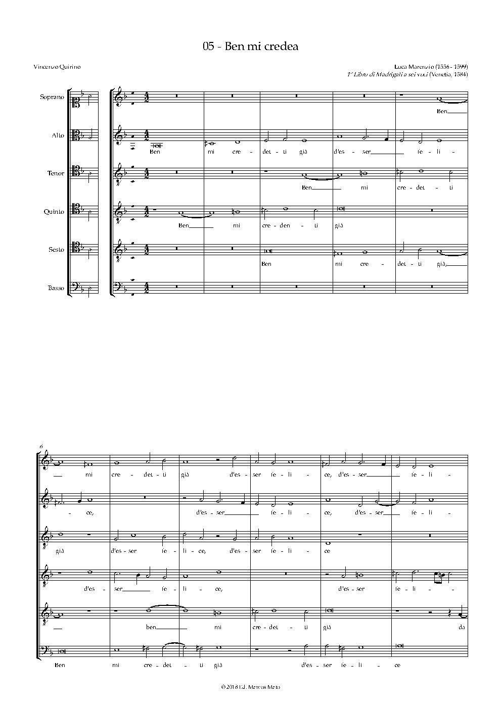 Ben mi credetti già d'esser felice - Choir Script PDF Thumbnail