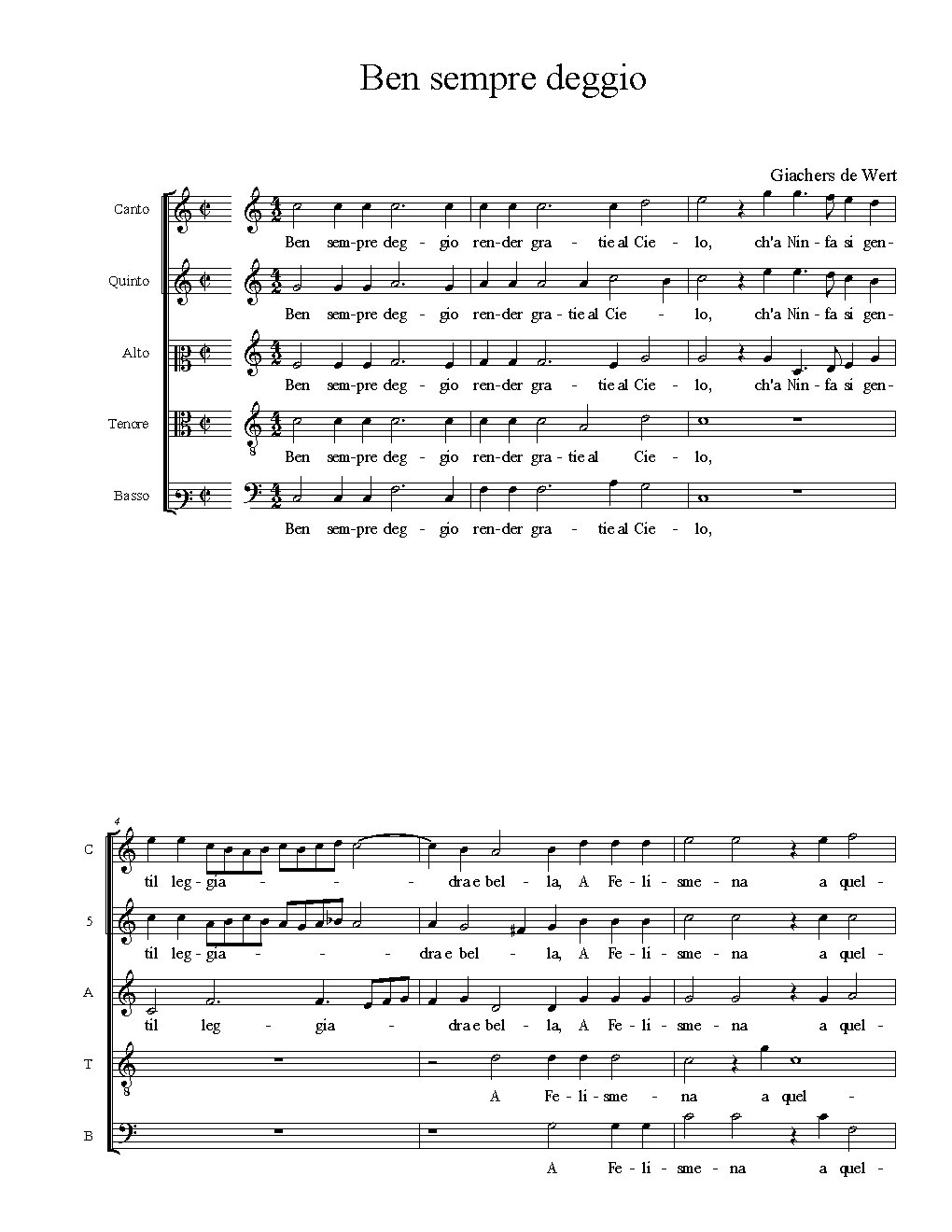Ben sempre deggio - Choir Script PDF Thumbnail