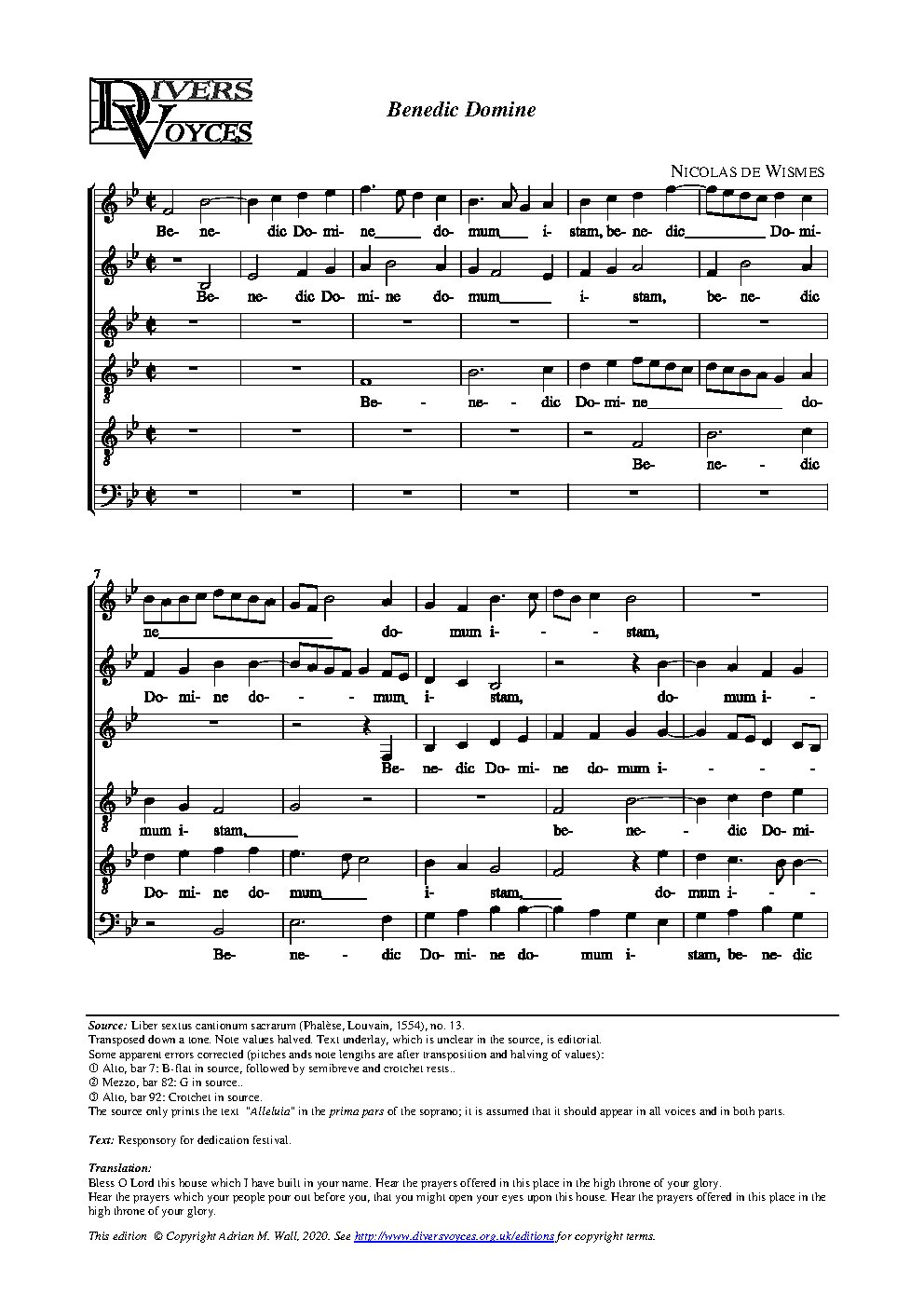 Benedic Domine