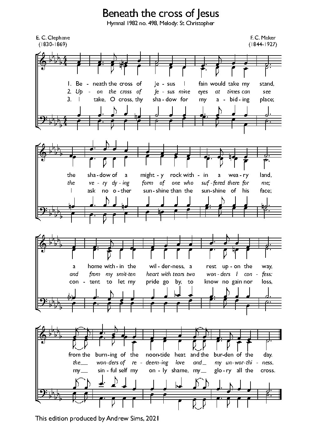 Beneath the cross of Jesus - Choir Script PDF Thumbnail