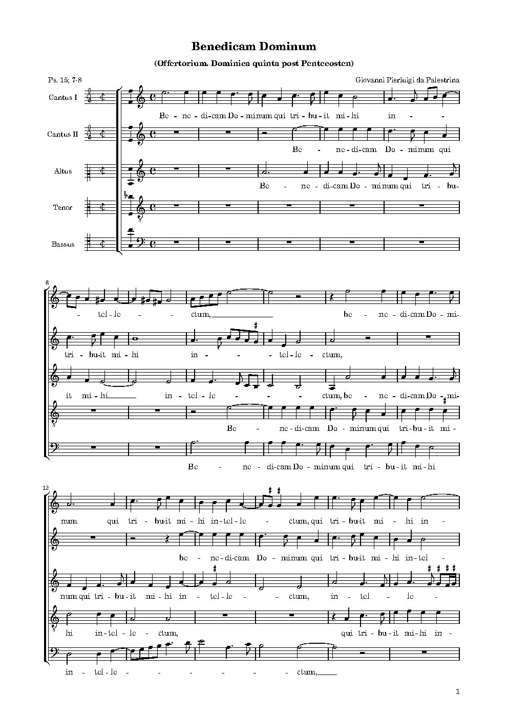 Benedicam Dominum - Choir Script PDF Thumbnail