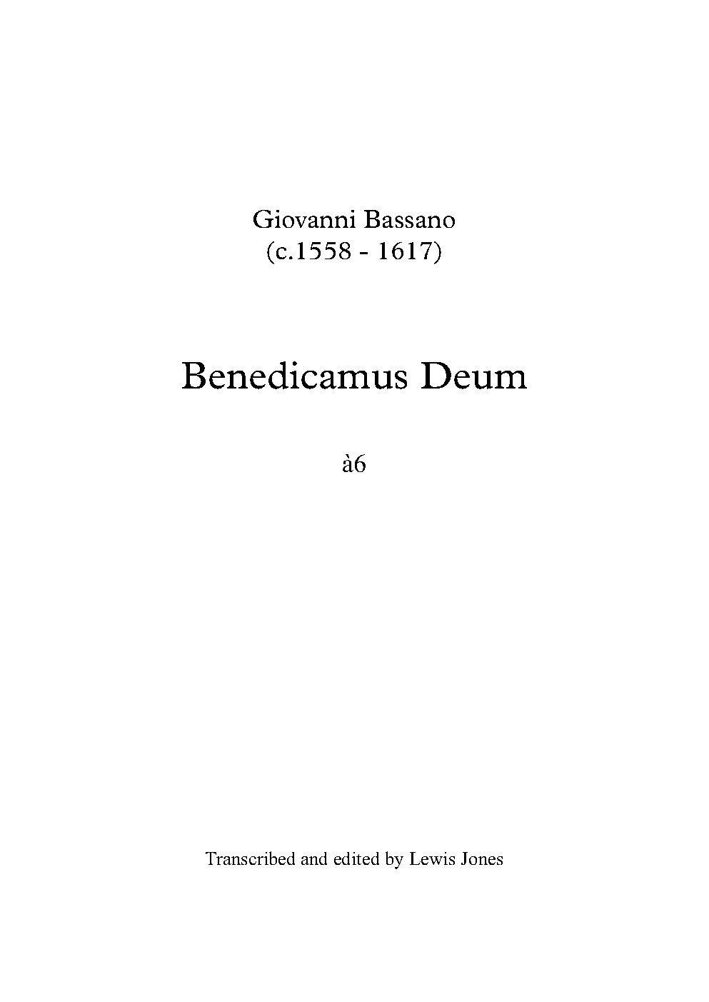 Benedicamus Deum a 6