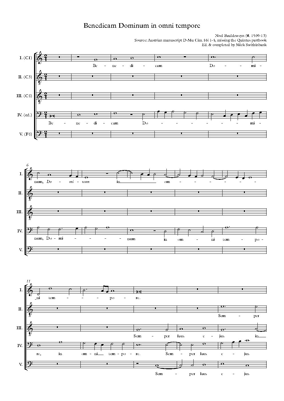 Benedicam Dominum in omni tempore