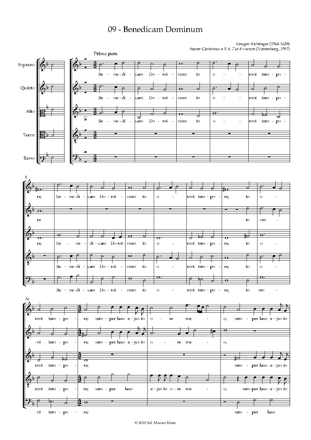 Benedicam Dominum - Choir Script PDF Thumbnail