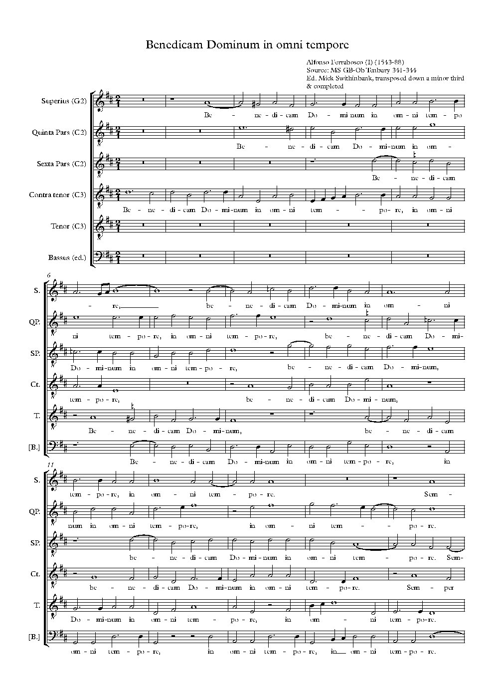 Benedicam Dominum in omni tempore