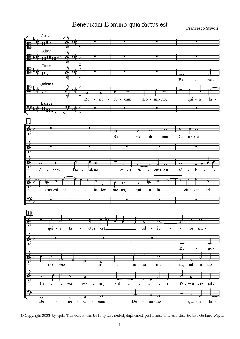 Benedicam domino quia factus est