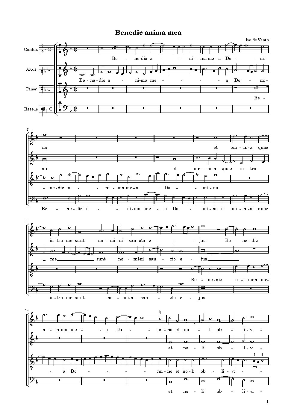 Benedic anima mea Domino