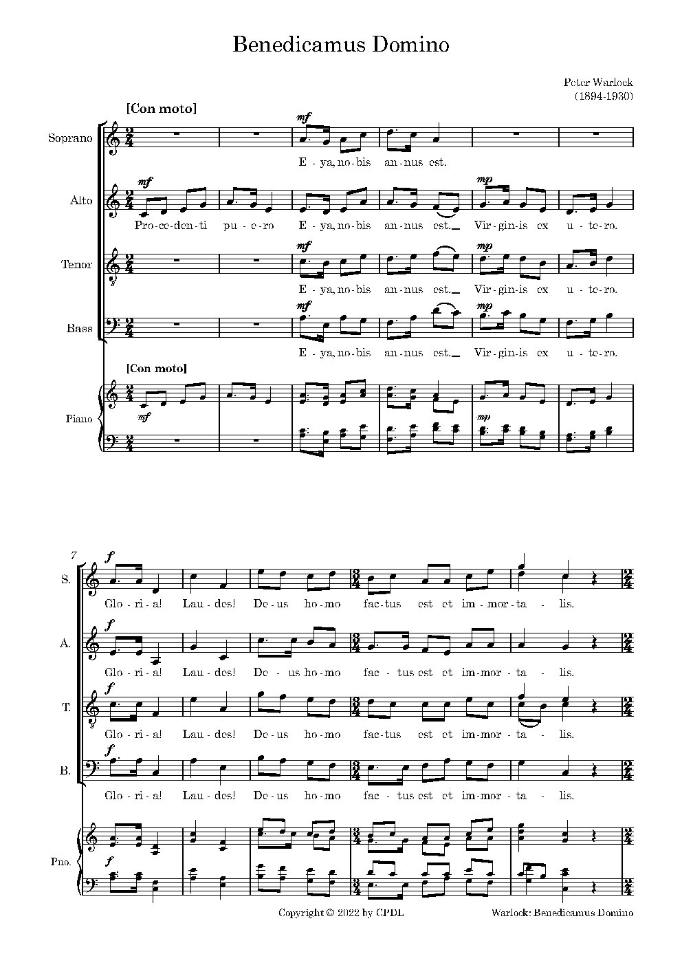 Benedicamus Domino - Choir Script PDF Thumbnail