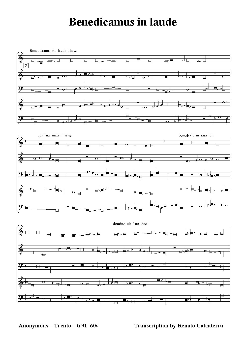 Benedicamus in laude - Choir Script PDF Thumbnail