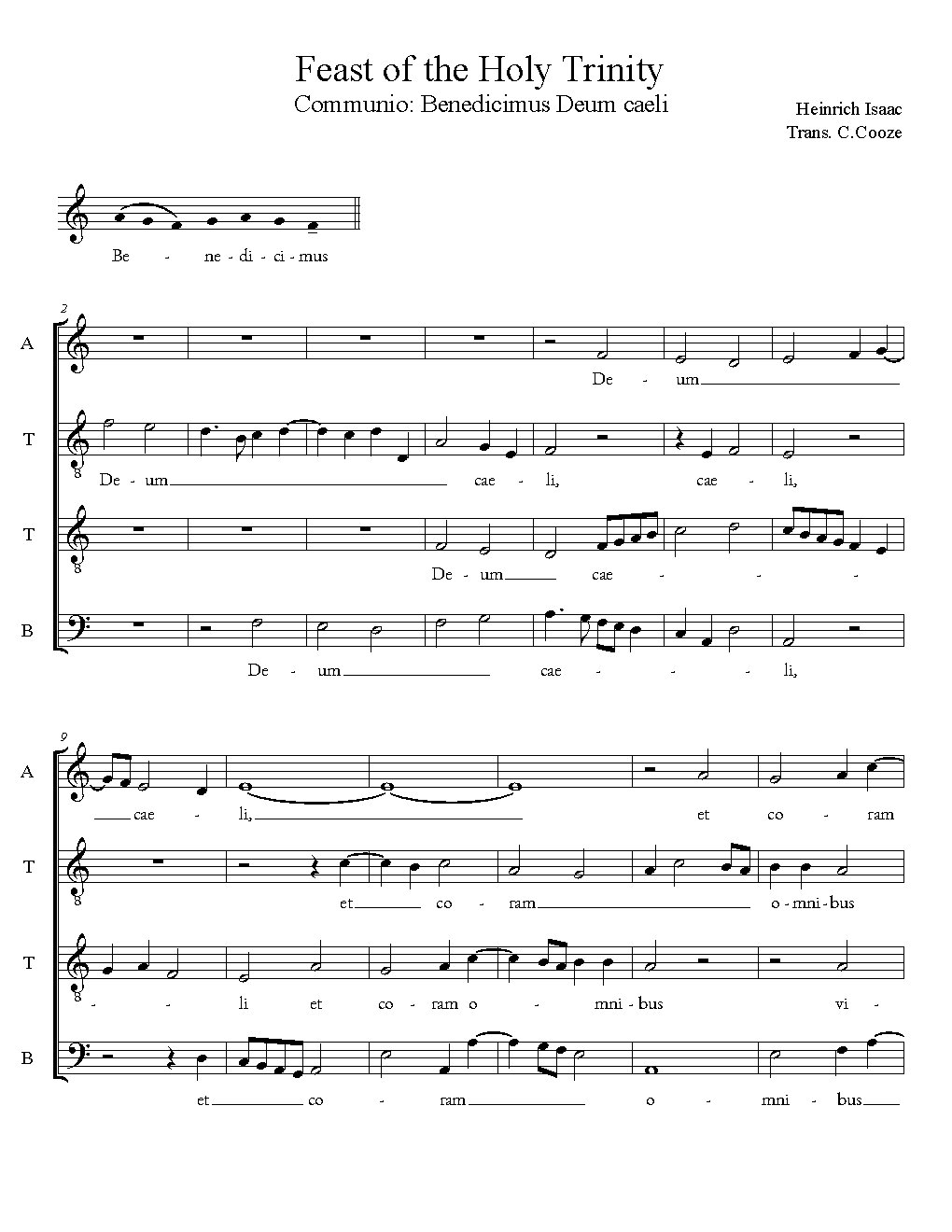 Benedicimus Deum caeli - Choir Script PDF Thumbnail