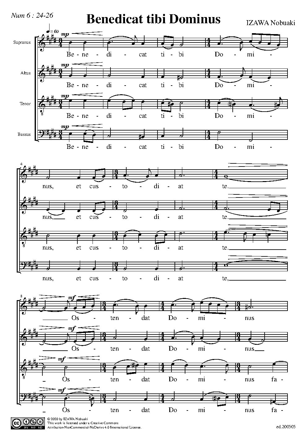 Benedicat tibi Dominus - Choir Script PDF Thumbnail