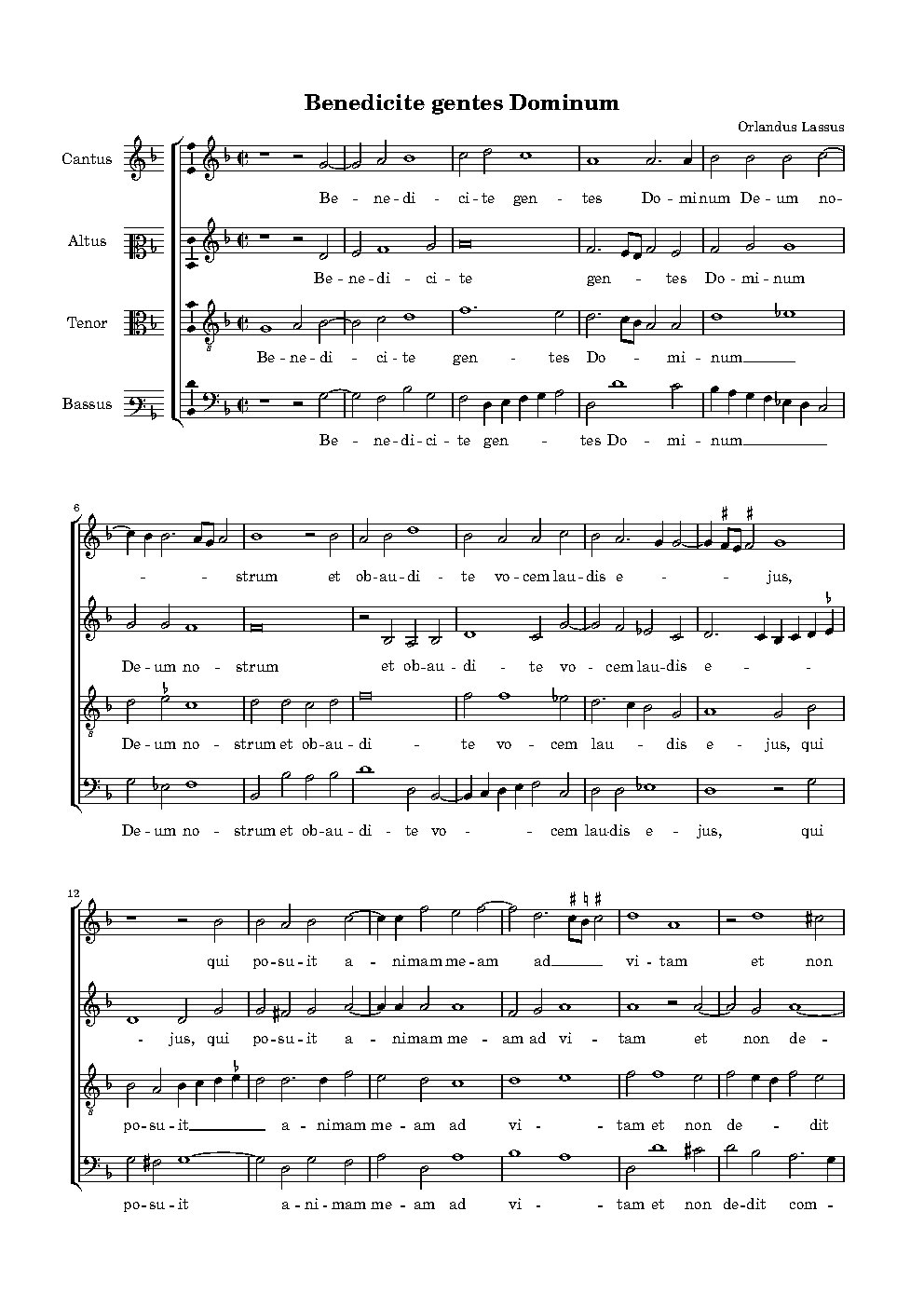 Benedicite gentes - Choir Script PDF Thumbnail