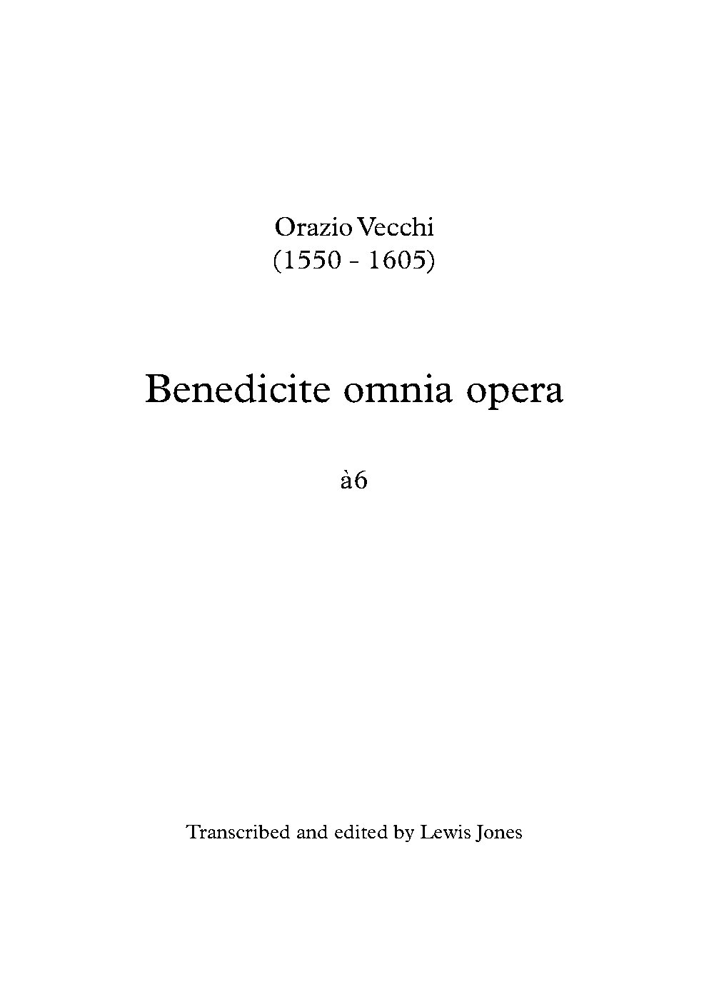 Benedicite omnia opera a 6
