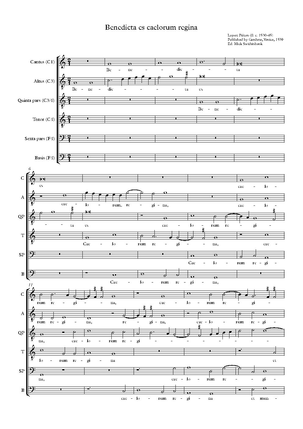 Benedicta es caelorum regina - Choir Script PDF Thumbnail