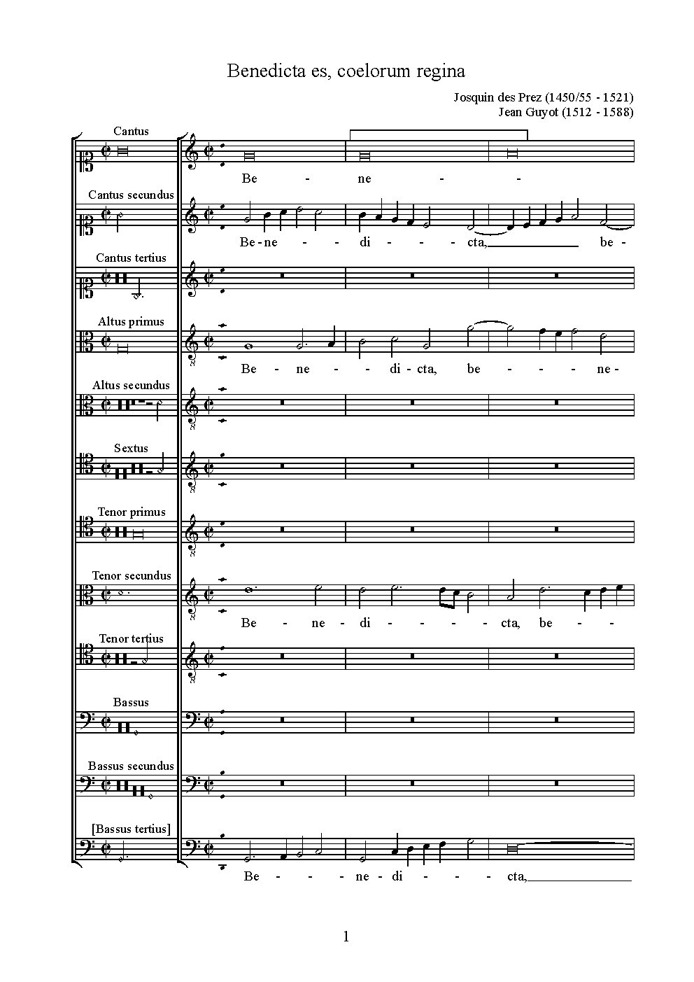 Benedicta es caelorum regina a 12 - Choir Script PDF Thumbnail