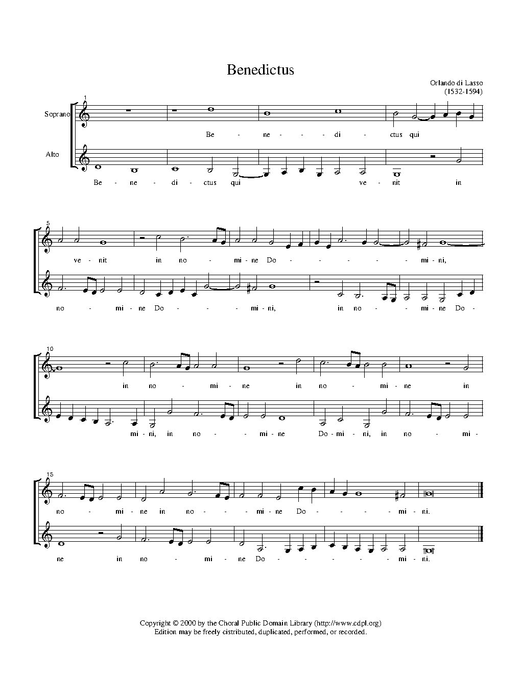 Benedictus - Choir Script PDF Thumbnail