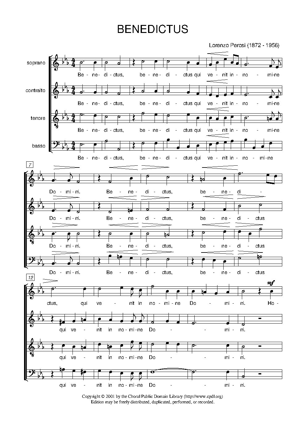 Benedictus - Choir Script PDF Thumbnail