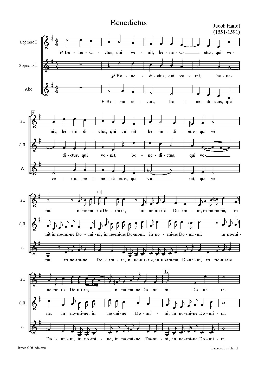 Benedictus - Choir Script PDF Thumbnail