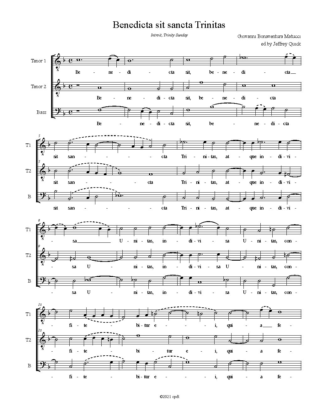 Benedicta sit sancta Trinitas - Choir Script PDF Thumbnail