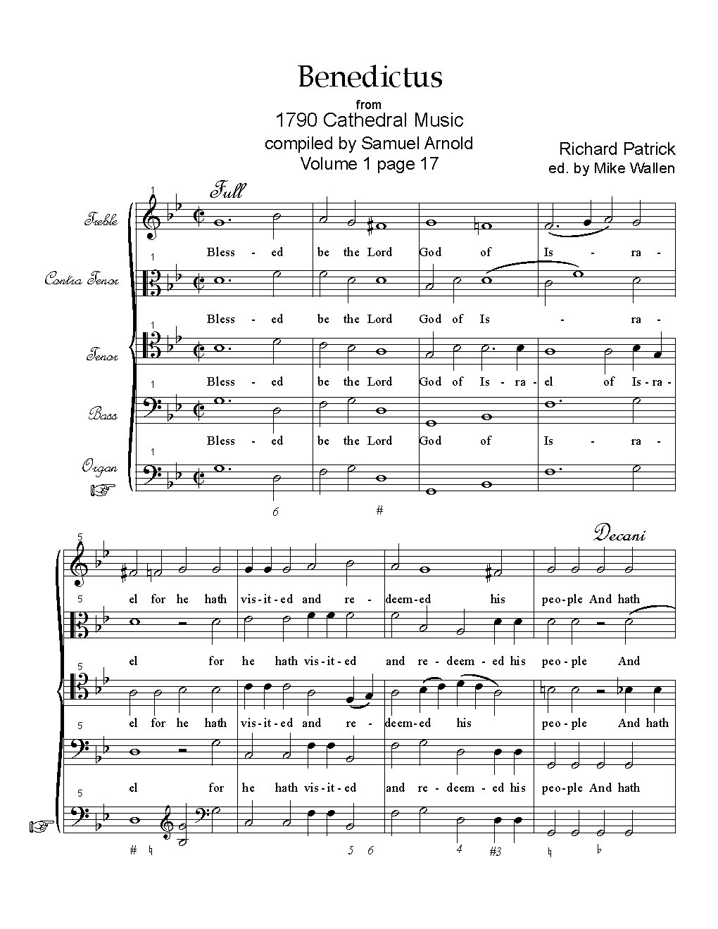 Benedictus|Service in G minor (Nathaniel Patrick) - Choir Script PDF Thumbnail