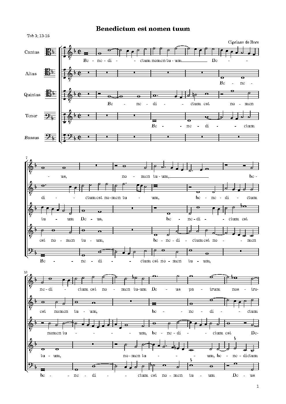 Benedictum est nomen tuum - Choir Script PDF Thumbnail
