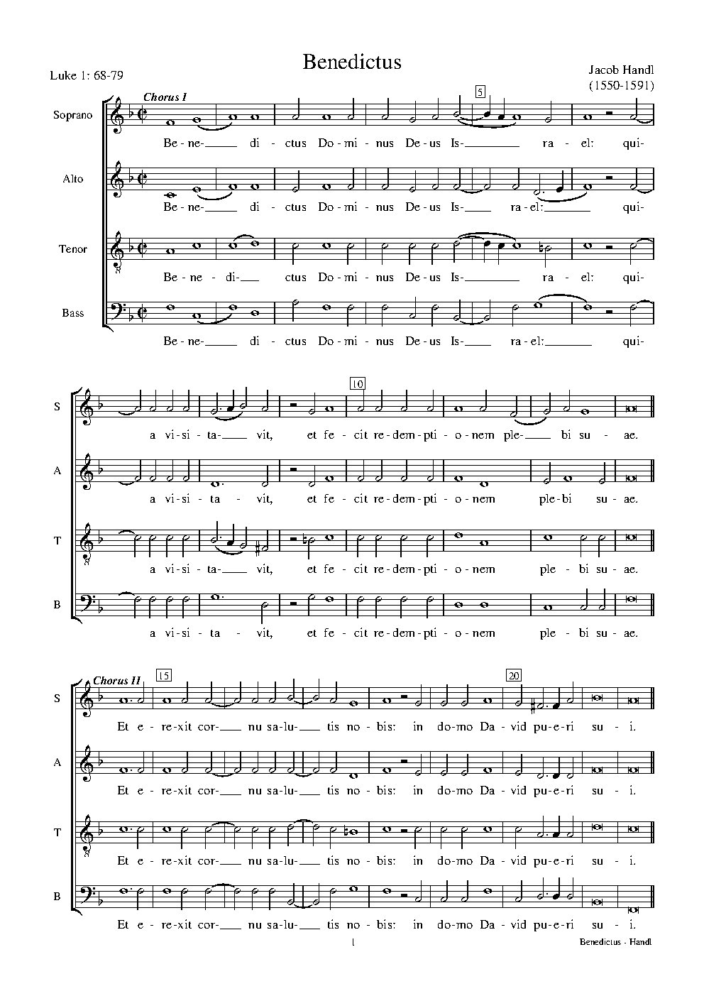 Benedictus Dominus Deus - Choir Script PDF Thumbnail