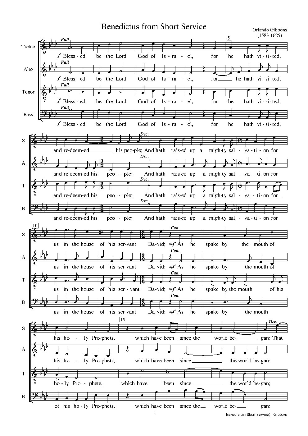 Benedictus (Short Service)
