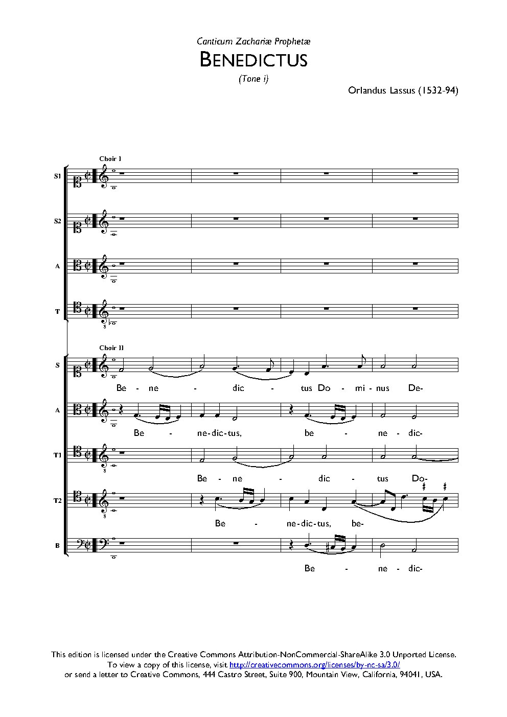 Benedictus Dominus a 9 (tone i)