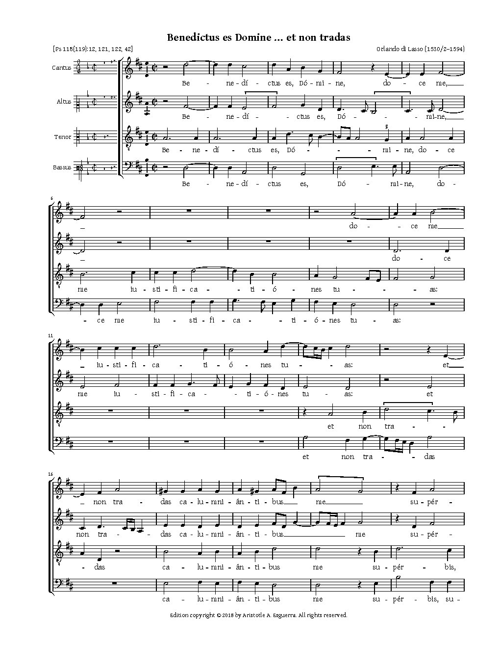 Benedictus es Domine … et respondebo - Choir Script PDF Thumbnail