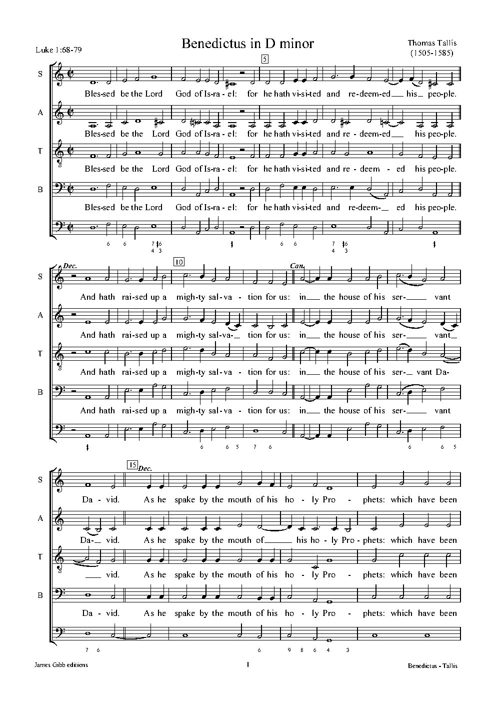 Benedictus in D minor