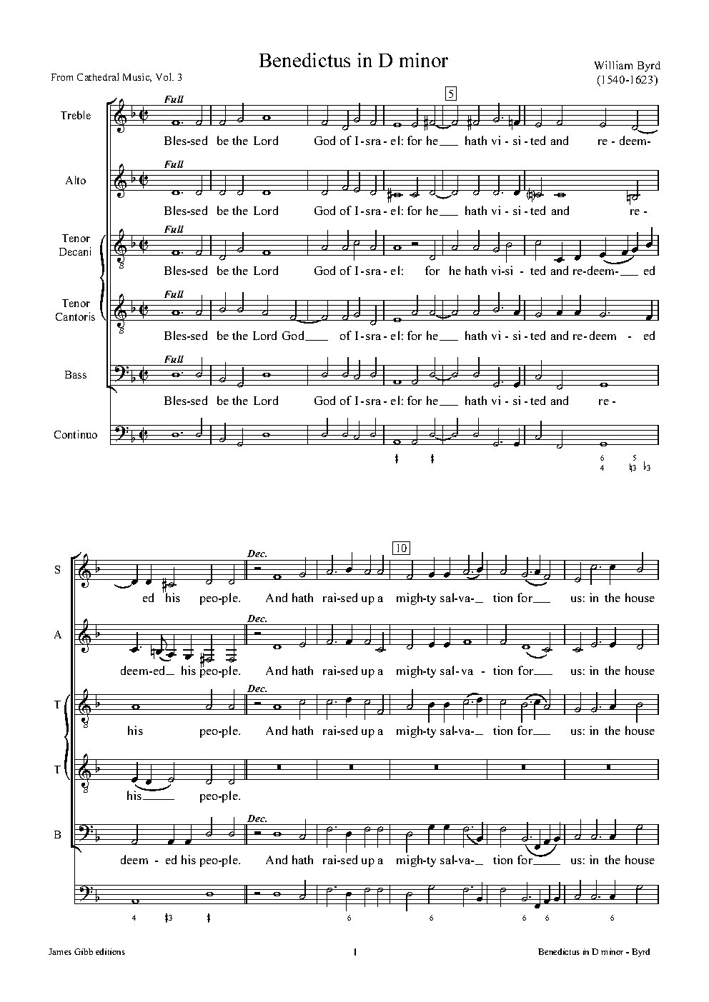 Benedictus in D minor