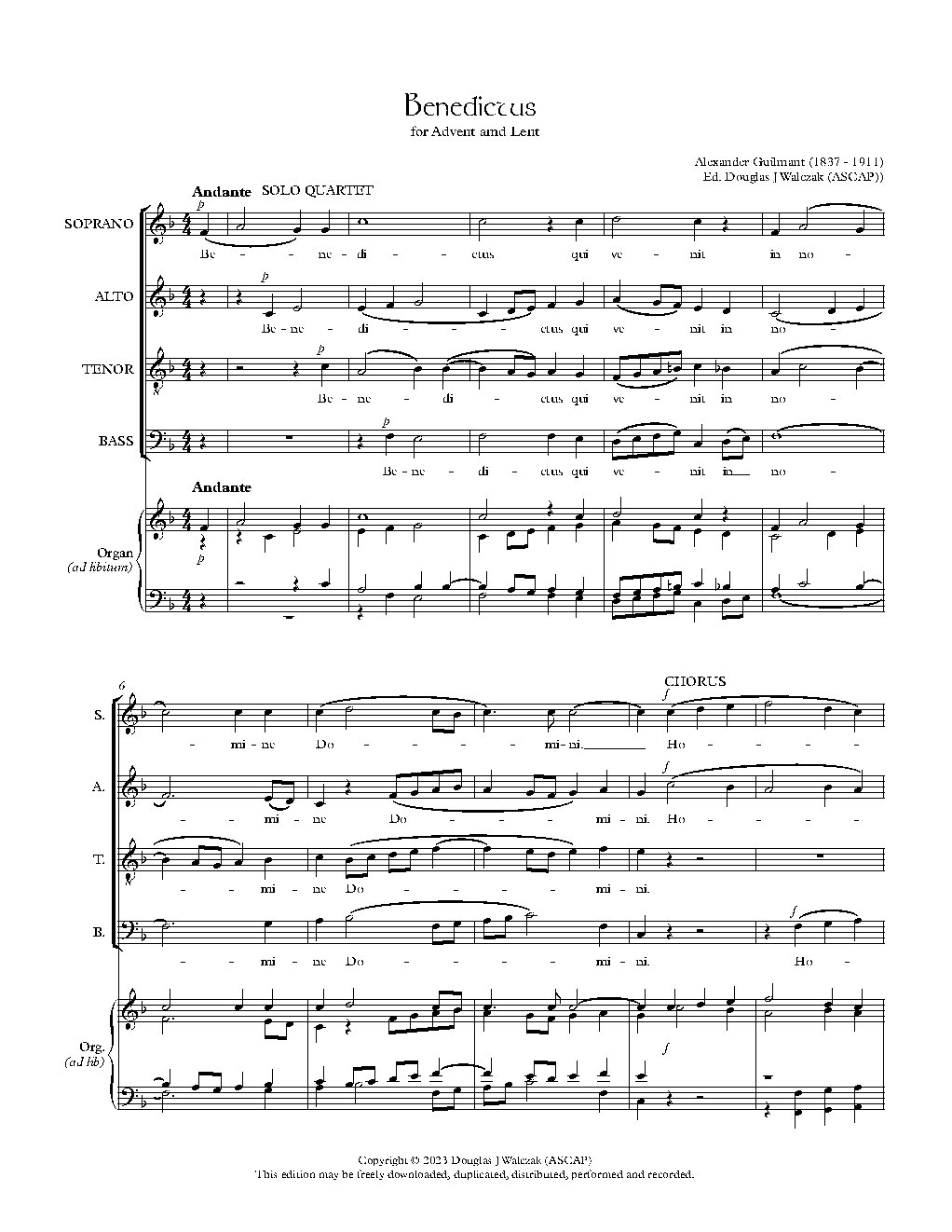 Benedictus for Advent and Lent